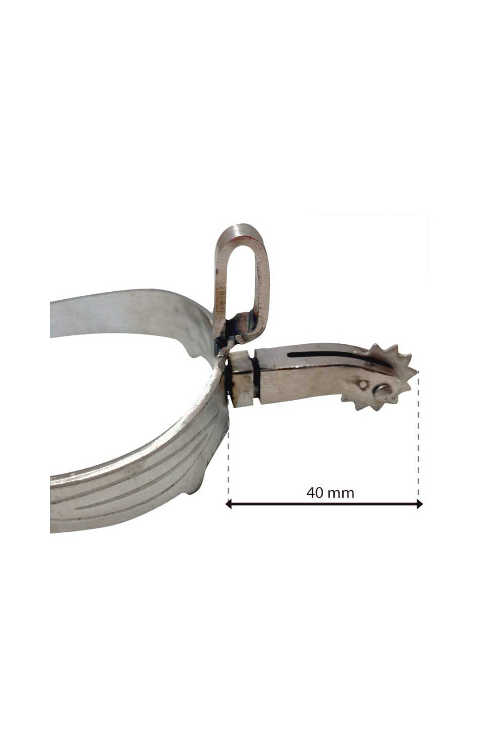 Espuela vaquera inox gallo curvo ruleta inglesa econÃ³mica