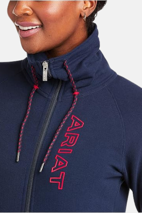 Sudadera ariat team logo full zip mujer 2