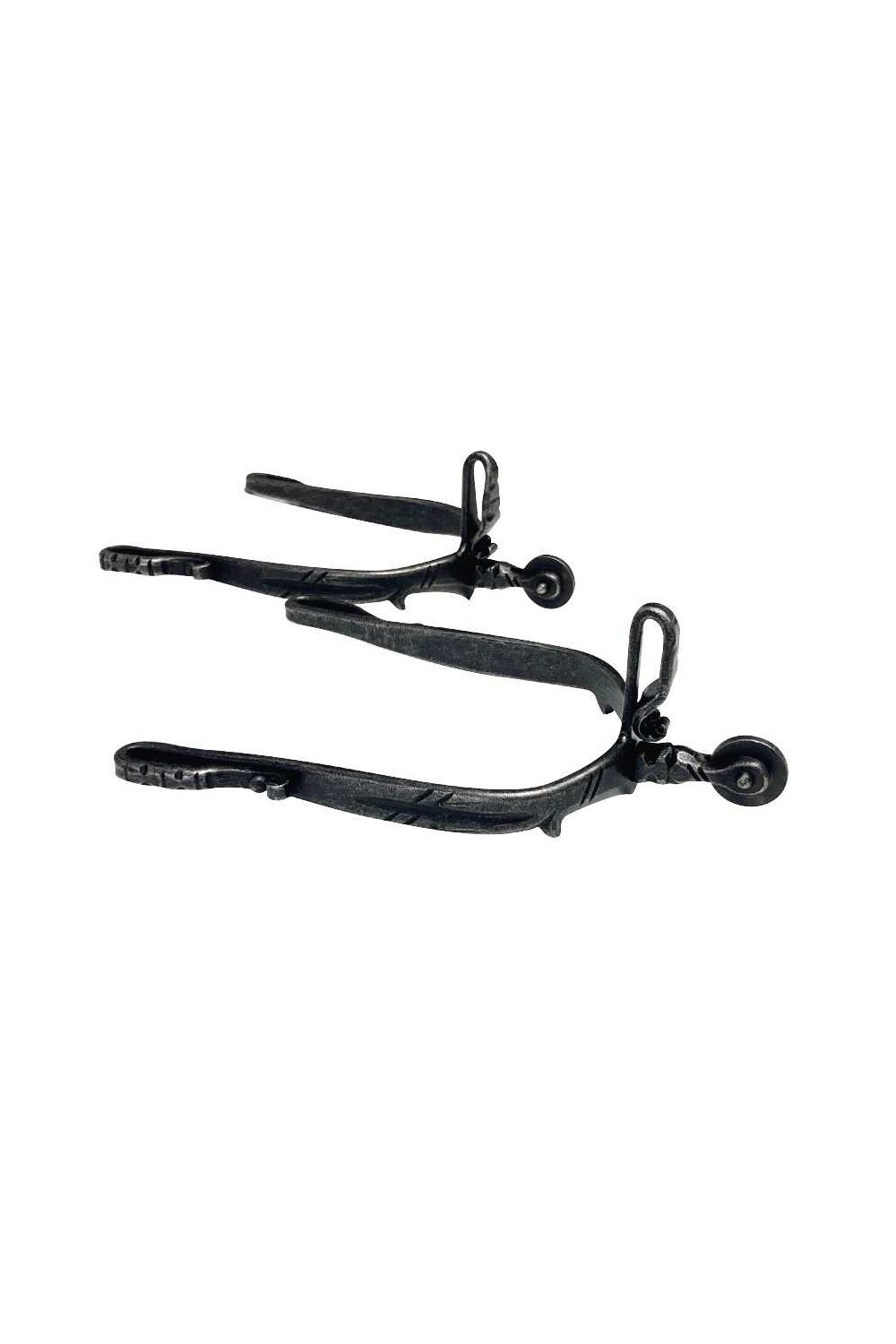 Espuela vaquera de fragua gallo recto ruleta moneda (par)