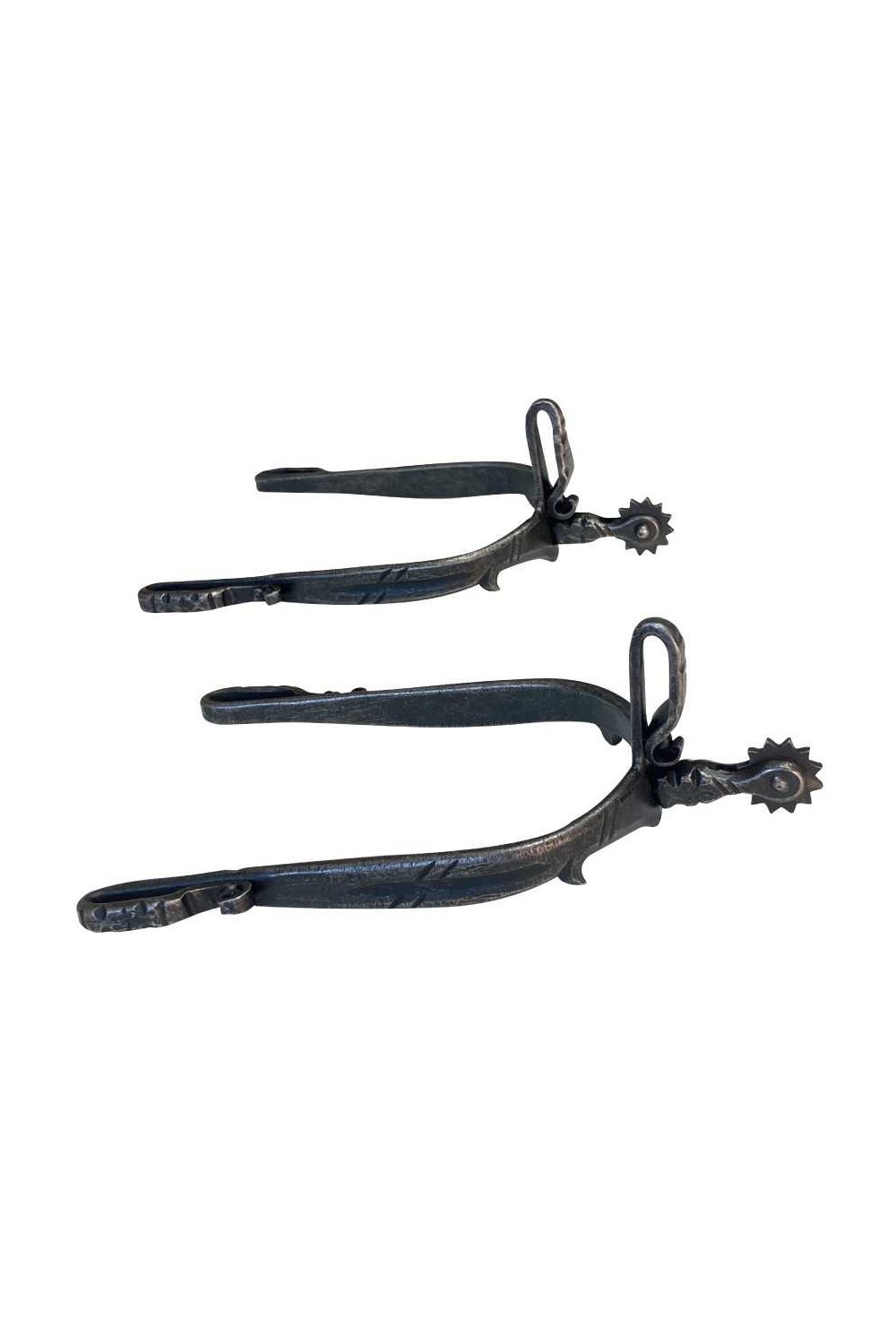 Espuela vaquera de fragua gallo recto ruleta inglesa (par)