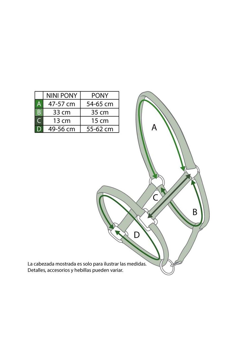 Cabezada de nylon reforzada con purpurina