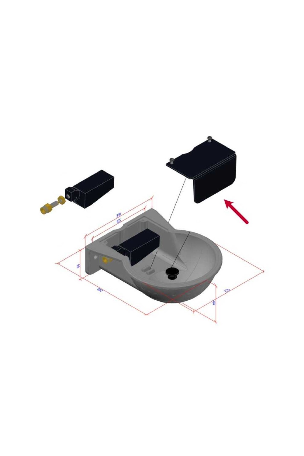 Tapa ABS para bebedero de nivel constante