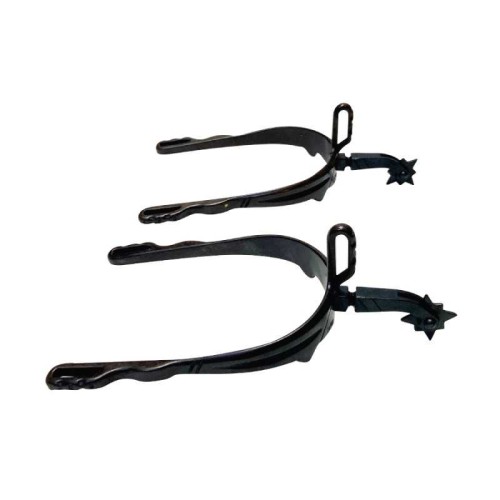 Espuela vaquera pavonada gallo largo curvo 2