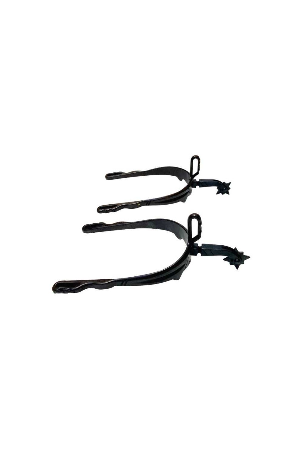 Espuela vaquera pavonada gallo largo curvo