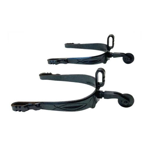 Espuela vaquera pavonada gallo largo curvo 2