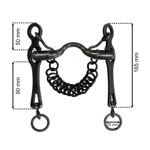 BOCADO PORTUGUÃ‰S PAVONADO EMBOCADURA ESTRIADA PATA LARGA ENVEJECIDO CON CADENILLA 2