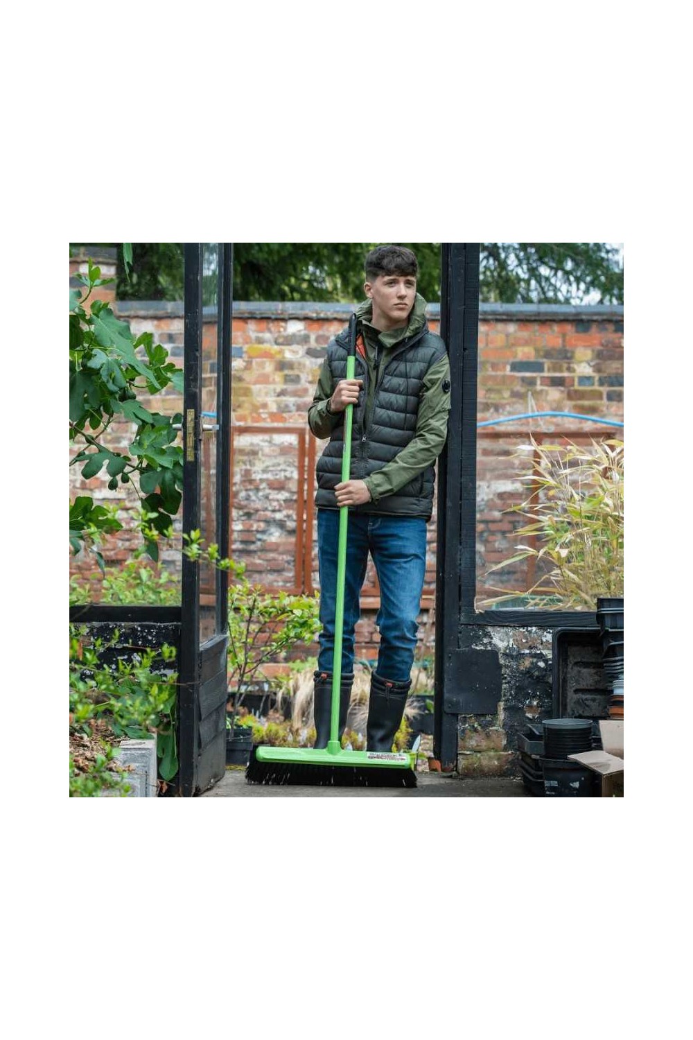 Cepillo de barrendero Red Gorilla, 50 cm, con mango