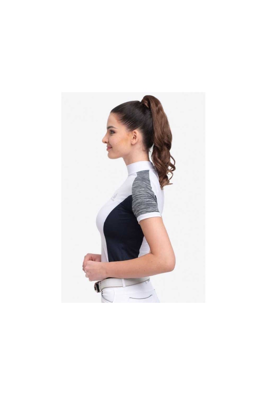 Camiseta hÃ­pica de concurso Cavalliera manga corta TRICOLOR