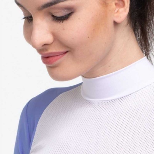 Camiseta hÃ­pica de concurso Cavalliera BABY BLUE MESH manga larga 2