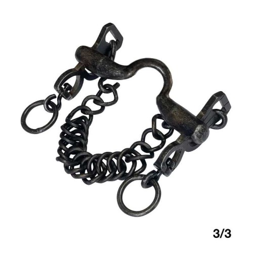 BOCADO VAQUERO INOX. ENVEJECIDO EMBOCADURA ASA CALDERA BARRA CURVA 2