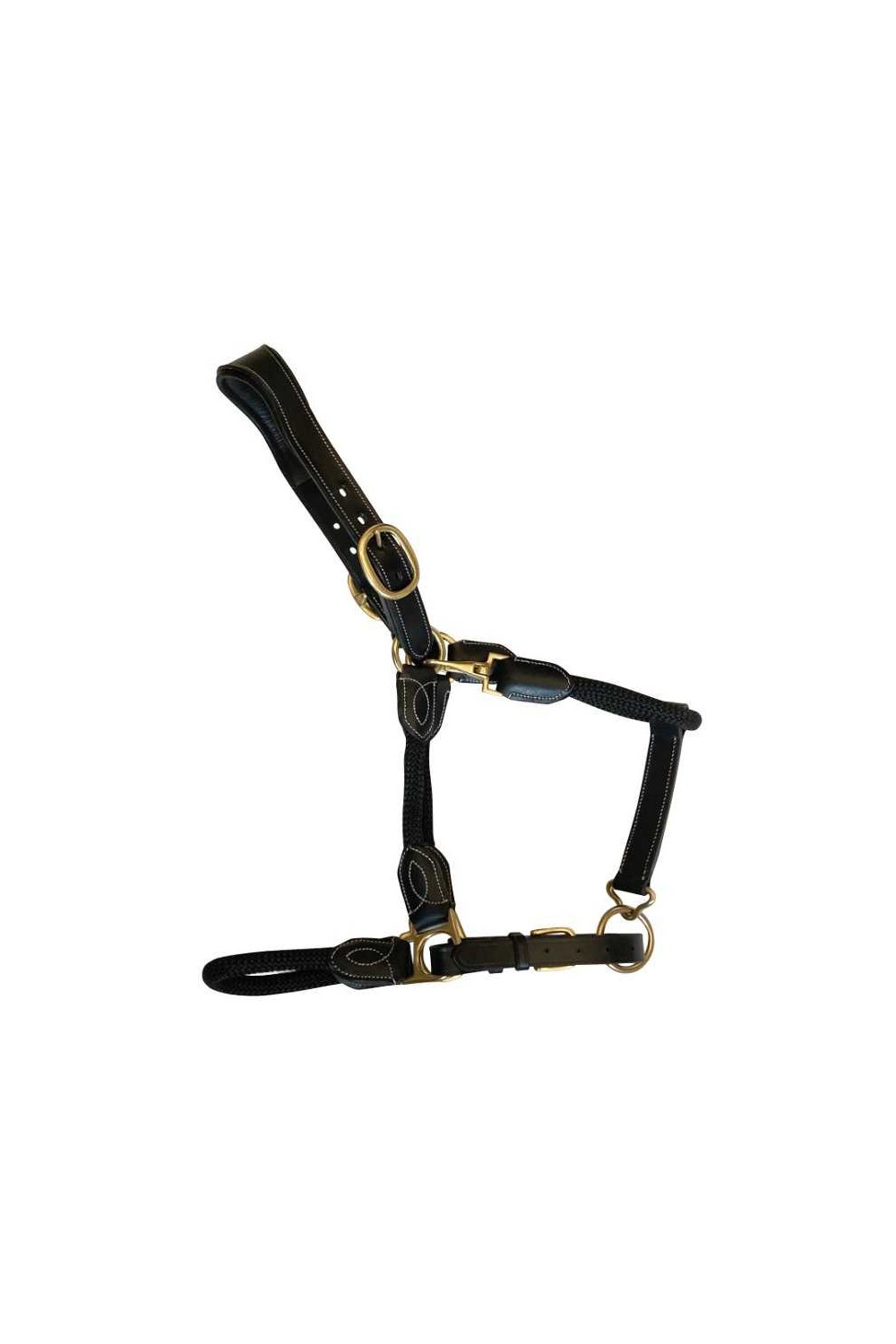 Cabezada de cuadra ergonÃ³mica, cuerda y cuero