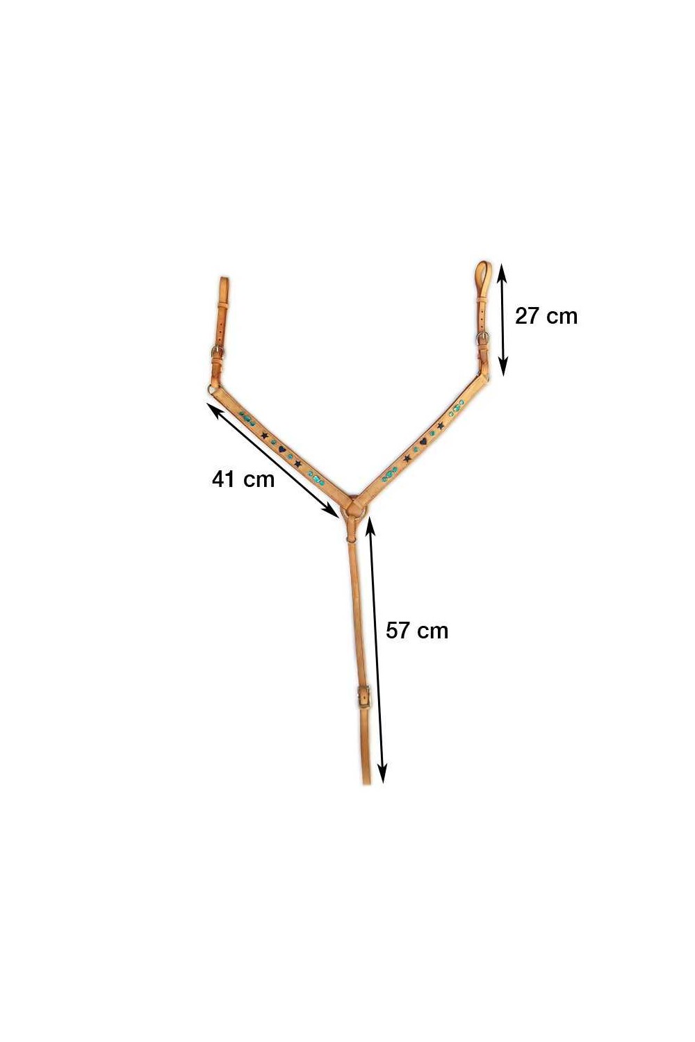 Pechopetral western con decoraciÃ³n aguamarina