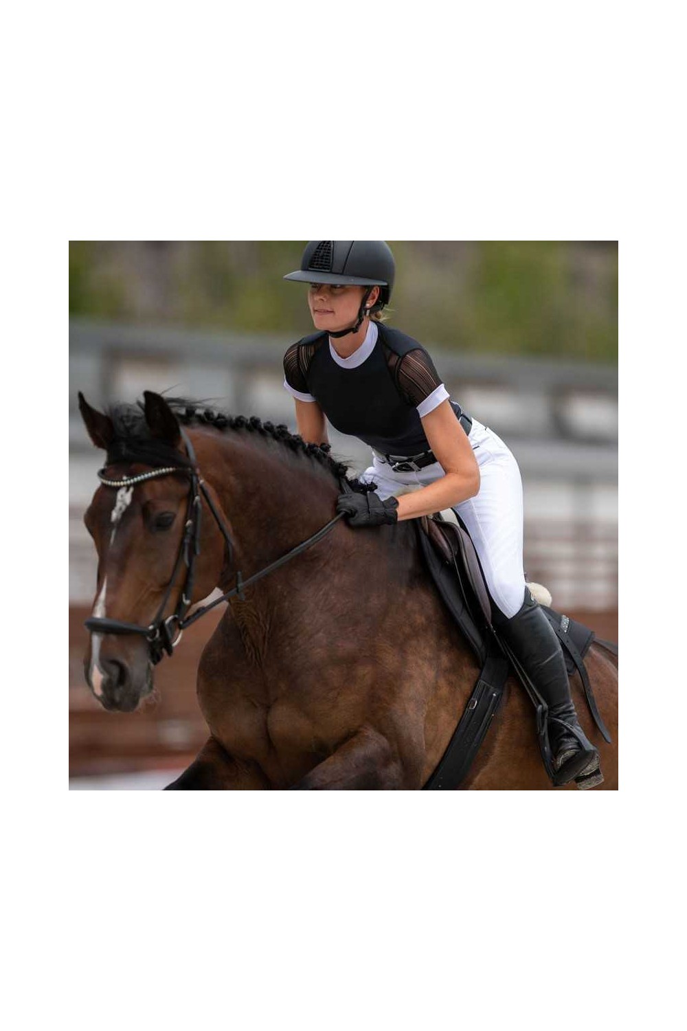 Camiseta hÃ­pica de concurso CONTESSA manga corta Cavalliera