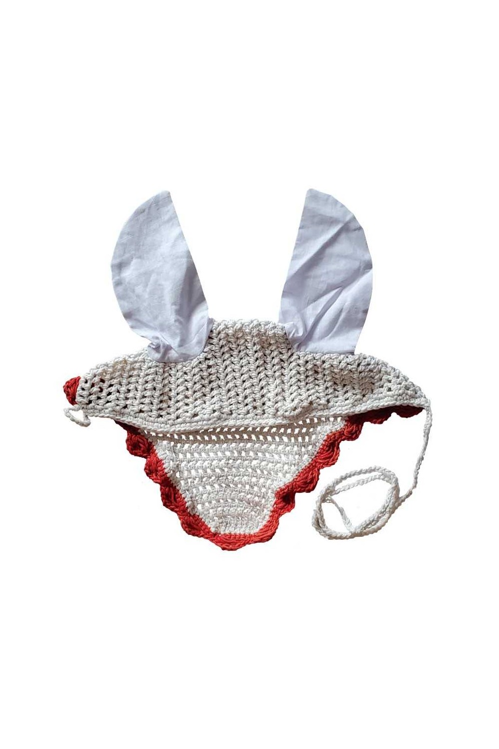 MOSQUERO DE GANCHILLO CON CUBREOREJAS EN RASO