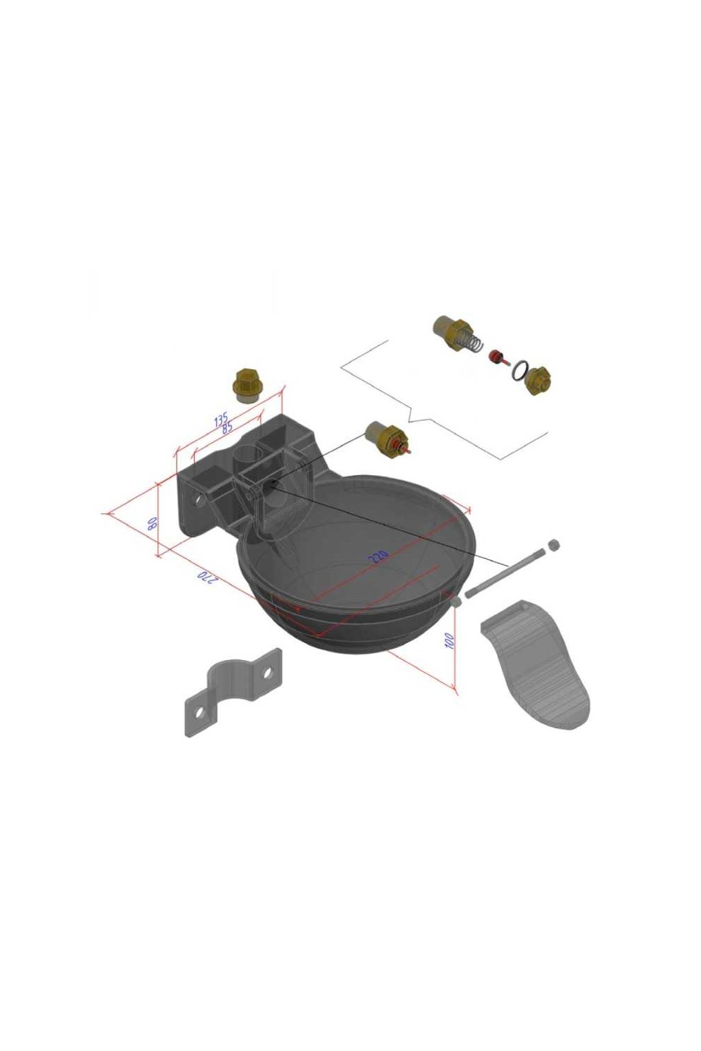 BEBEDERO CON LENGÃœETA DE ALUMINIO