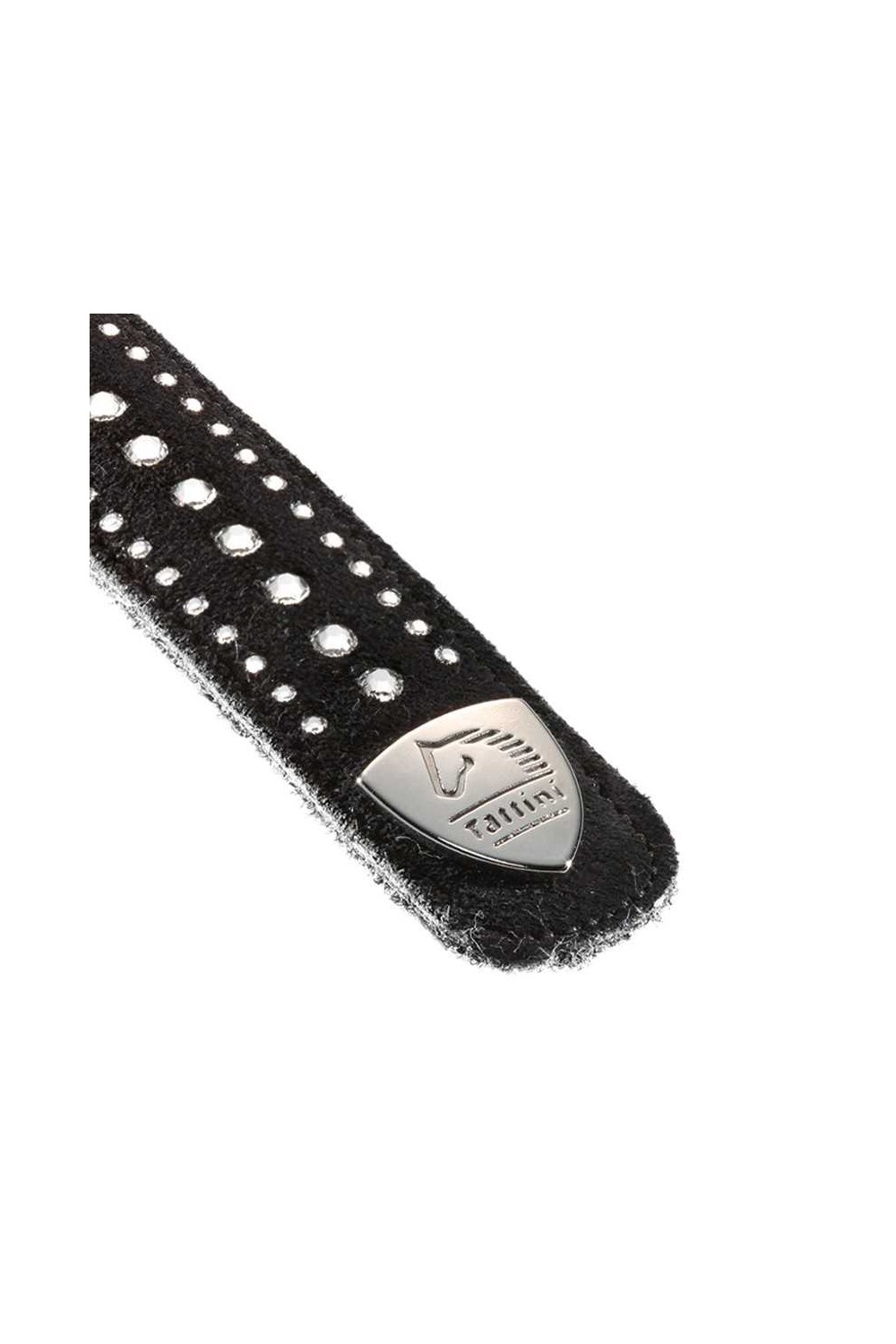 TIRA DE CUERO ATERCIOPELADO CON 3 FILAS DE BRILLANTES