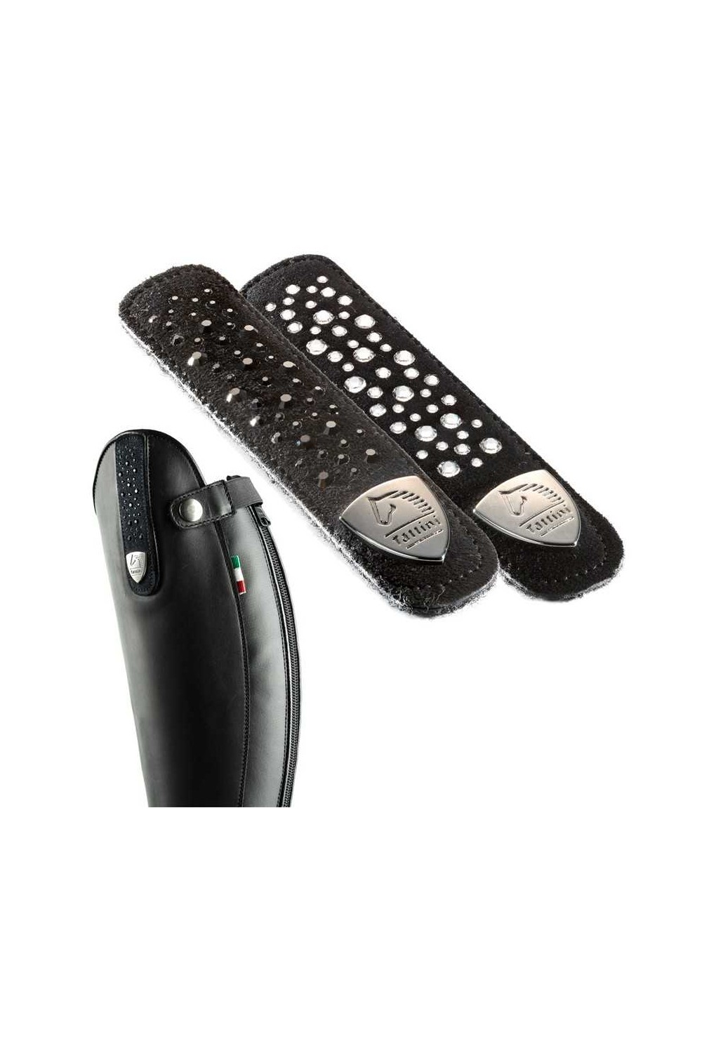 TIRA DE CUERO ATERCIOPELADO CON BRILLANTES IRREGULARES