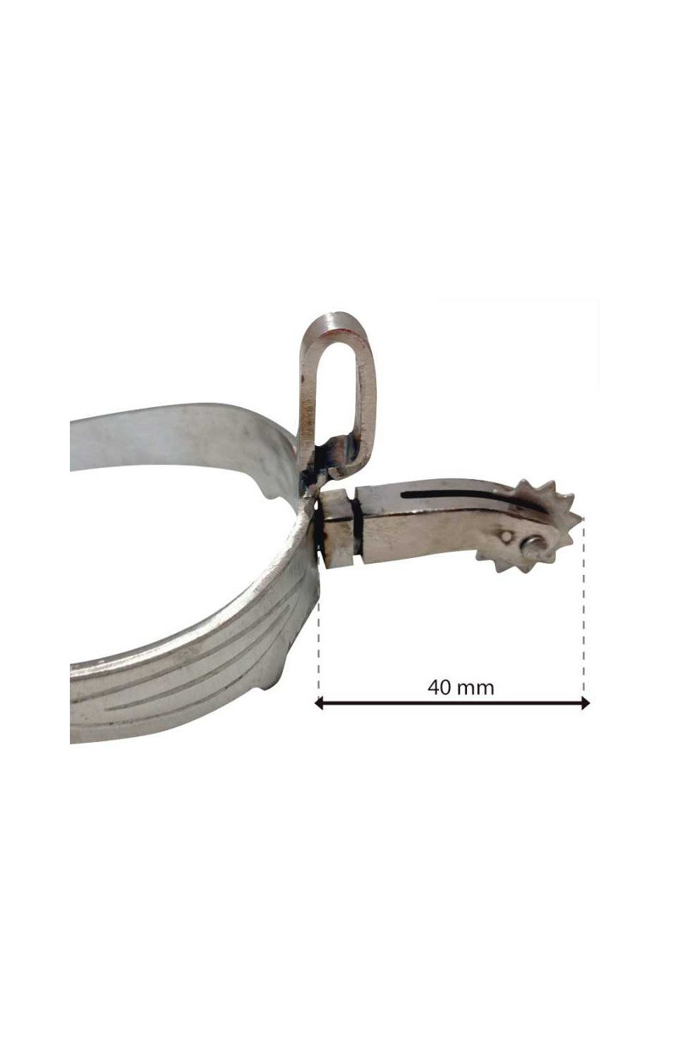 Espuela vaquera inox gallo curvo ruleta inglesa econÃ³mica