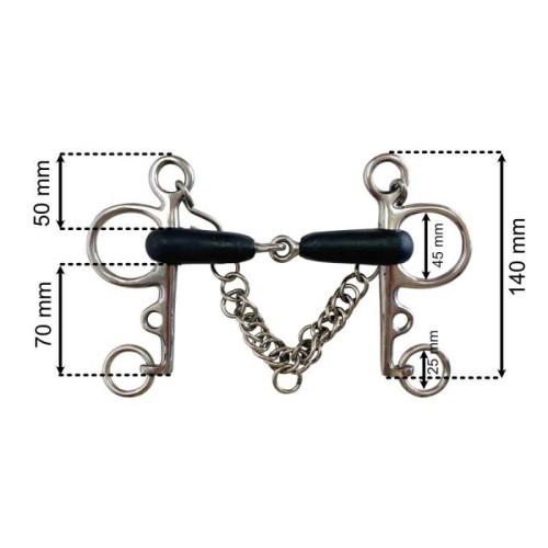 BOCADO PELHAM ARTICULADO GOMA 2