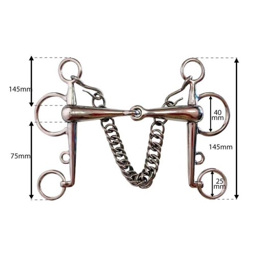 BOCADO PELHAM ARTICULADO GRUESO INOX 2