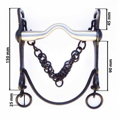 BOCADO VAQUERO EMBOCADURA INOX SUAVE BARRA CURVA 2