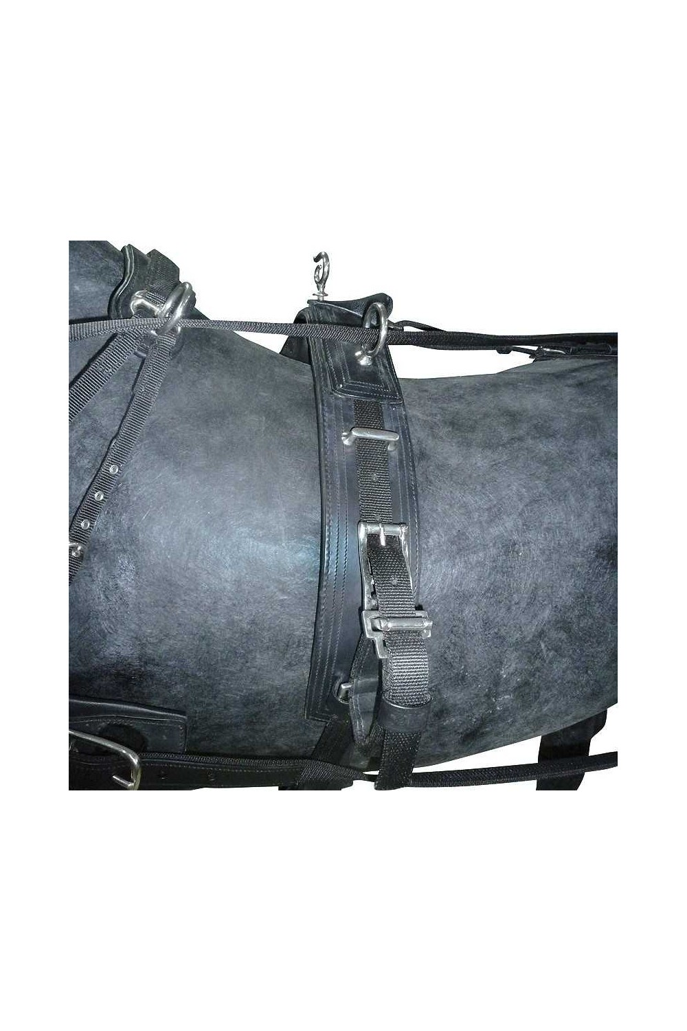 ENGANCHE CON PECHOPETRAL PARA UN CABALLO NYLON Y CUERO