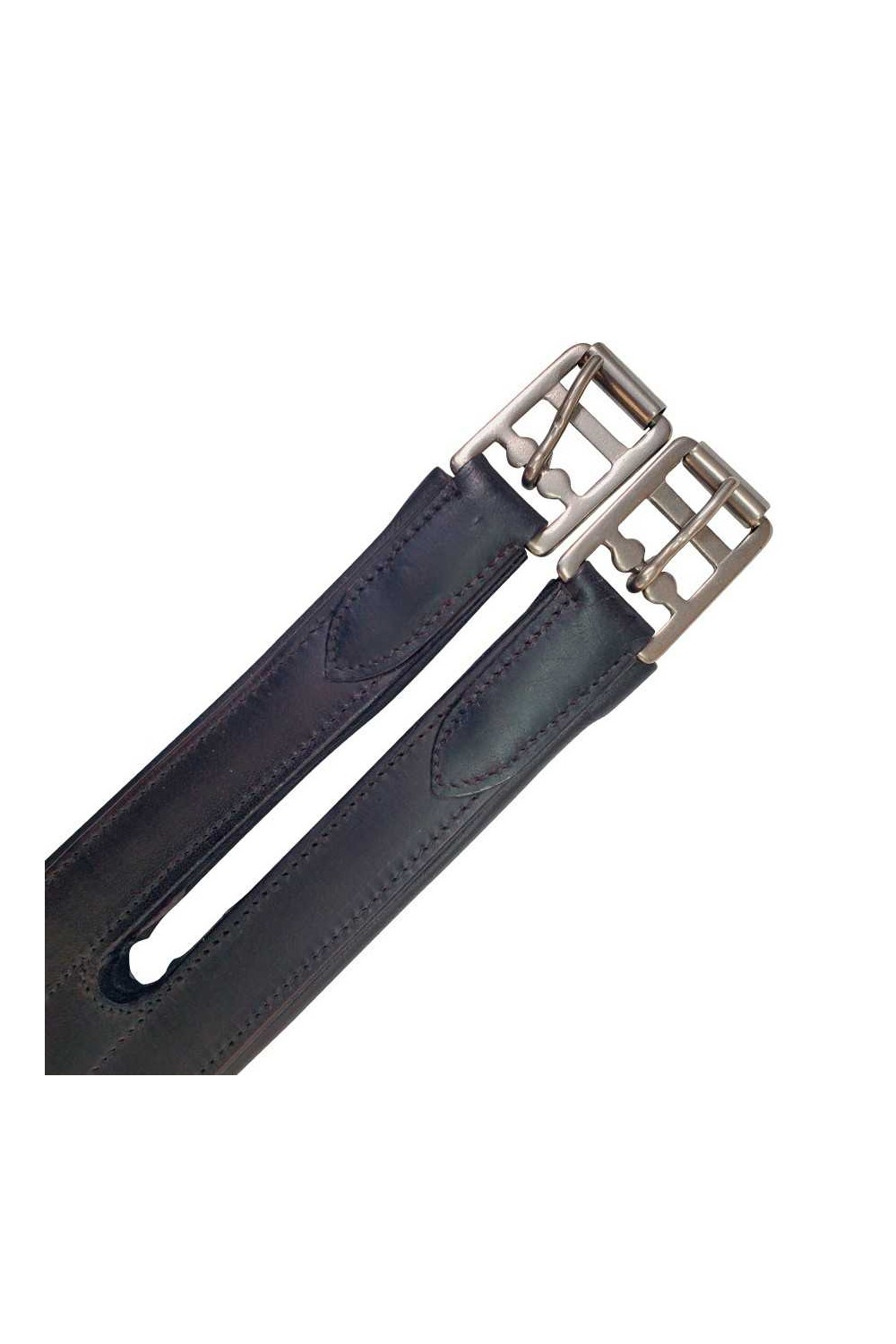 CINCHA DE CUERO MOLDEADA W CON PIQUETE CENTRAL SIN ELÃSTICO