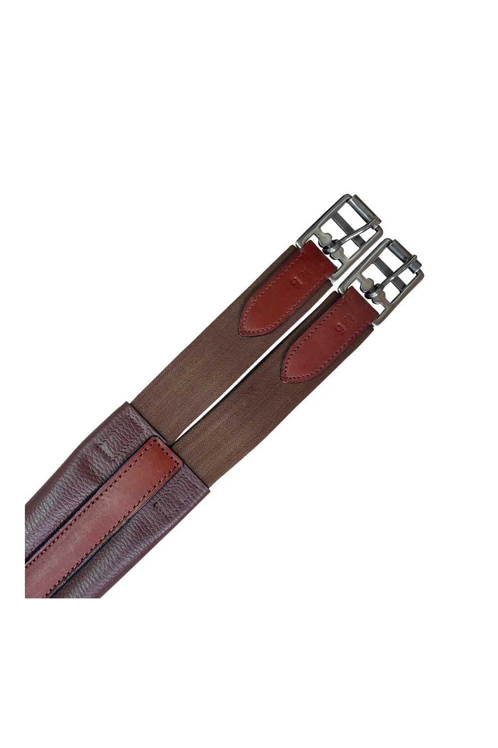 CINCHA DE CUERO MOLDEADA CON ELÃSTICO Y PIQUETE CENTRAL