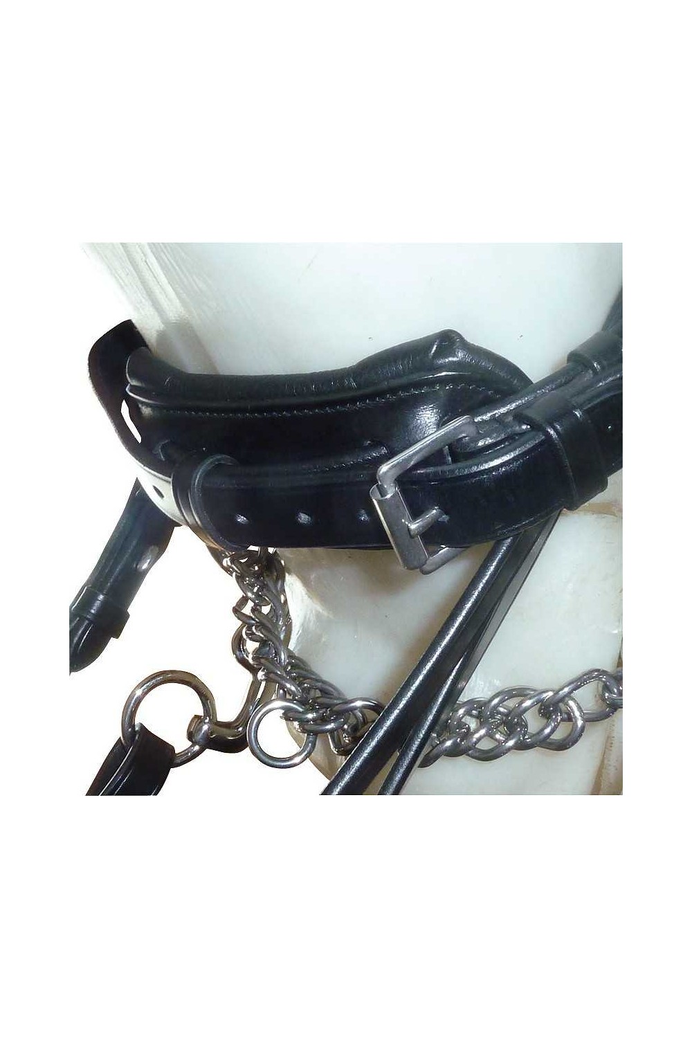 CABEZADA DE CUERO INGLÃ‰S DE DOBLE RIENDA