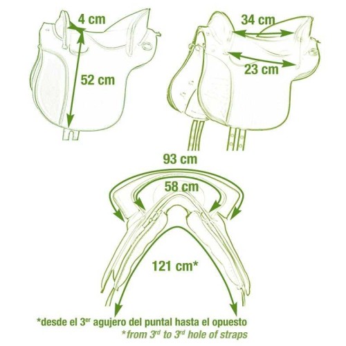 SILLA MARJOMAN POTRERA DE CUERO DOBLE DE SERRAJE 2