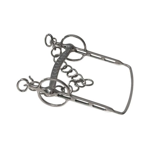 Bocado coche Liverpool inox barra recta embocadura estriada