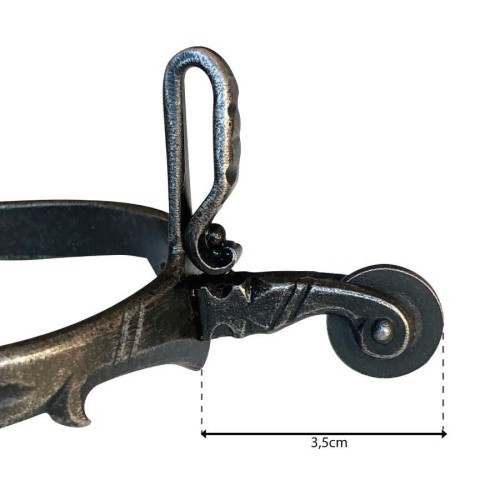 Espuela vaquera de fragua gallo curvo ruleta moneda (par)