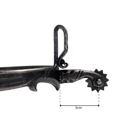 Espuela vaquera de fragua gallo curvo ruleta inglesa (par)