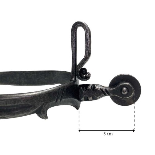 Espuela vaquera de fragua gallo recto ruleta moneda (par)