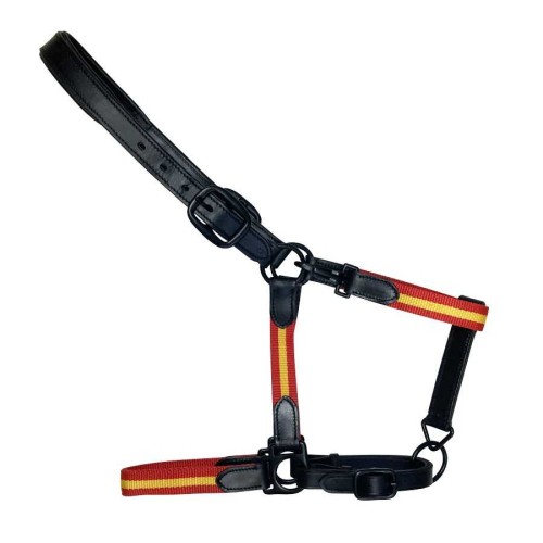 Cabezada de nylon y cuero bandera espaÃ±ola