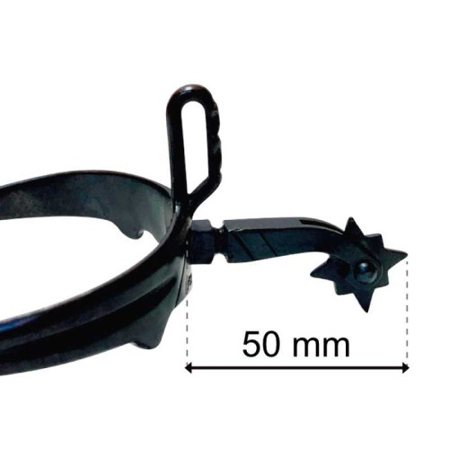 Espuela vaquera pavonada gallo largo curvo