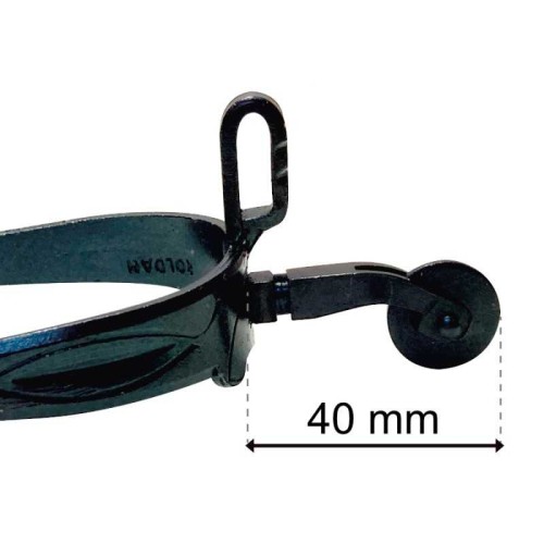 Espuela vaquera pavonada gallo largo curvo