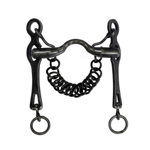 BOCADO PORTUGUÃ‰S PAVONADO EMBOCADURA ESTRIADA PATA LARGA ENVEJECIDO CON CADENILLA