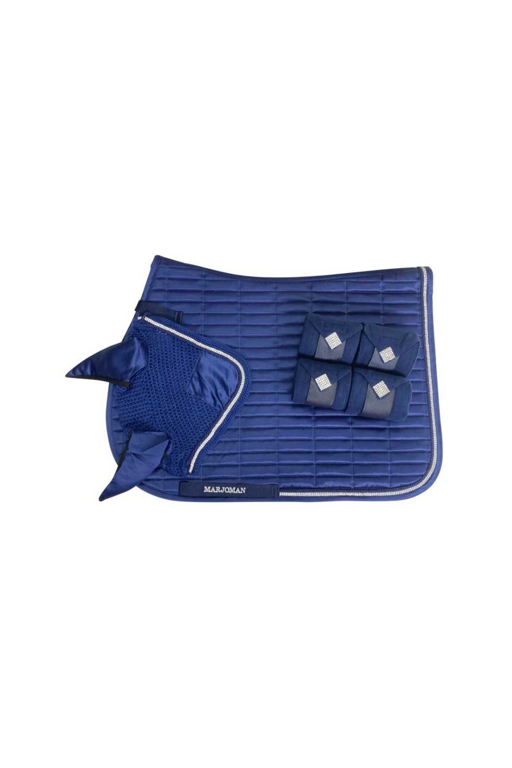 Juego de mantilla con brillantes + orejeras + vendas