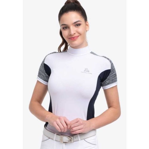 Camiseta hÃ­pica de concurso Cavalliera manga corta TRICOLOR