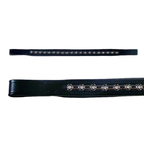 FRONTALERA PARA CABEZADA INGLESA CADENA PIEDRAS BLANCAS