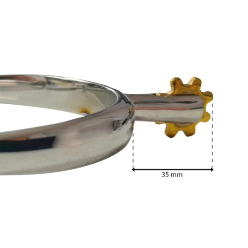 Espuela acero inox con ruleta dorada