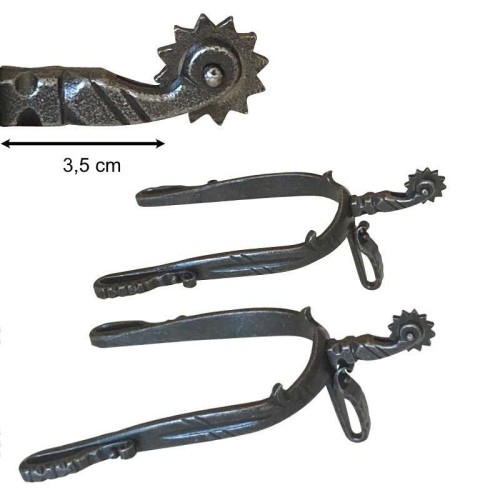 Espuela vaquera de fragua ruleta inglesa