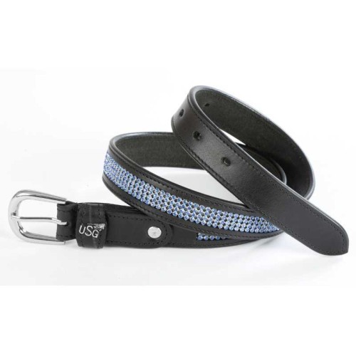 CinturÃ³n Princess USG de cuero con brillantes