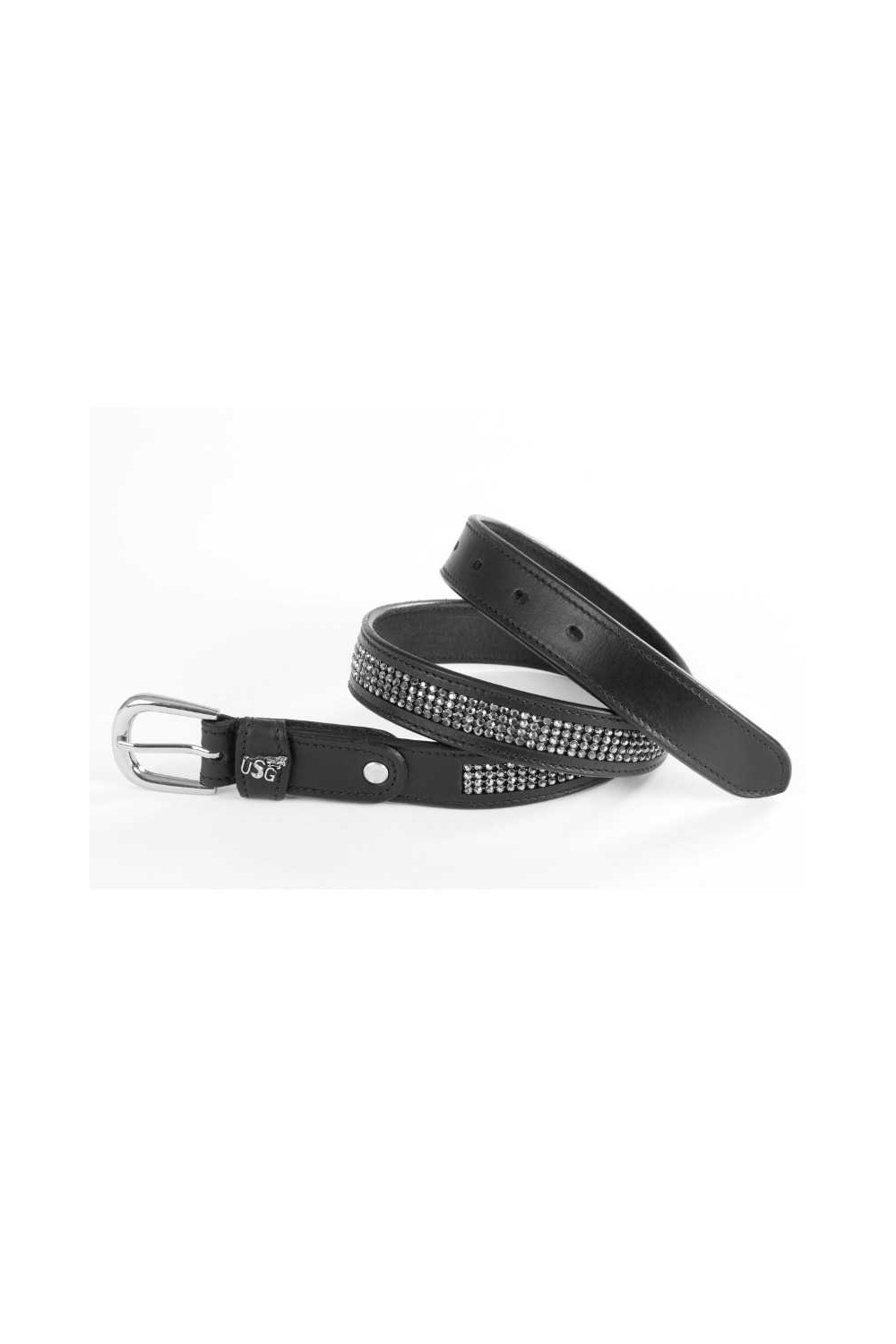 CinturÃ³n Princess USG de cuero con brillantes