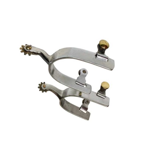 Espuela tejana lisa niquelada