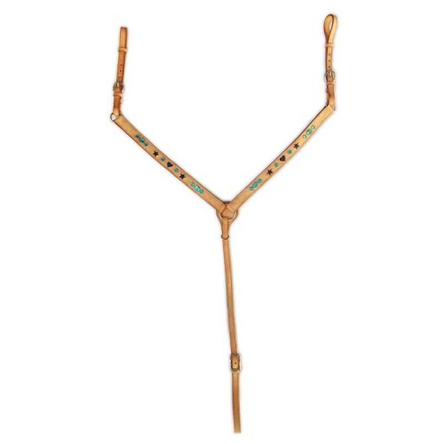 Pechopetral western con decoraciÃ³n aguamarina