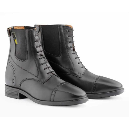 Botines DaslÃ¶ Gold de cuero con cordones elÃ¡sticos