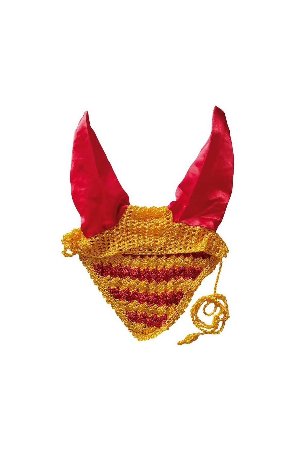 MOSQUERO DE GANCHILLO CON CUBREOREJAS EN RASO