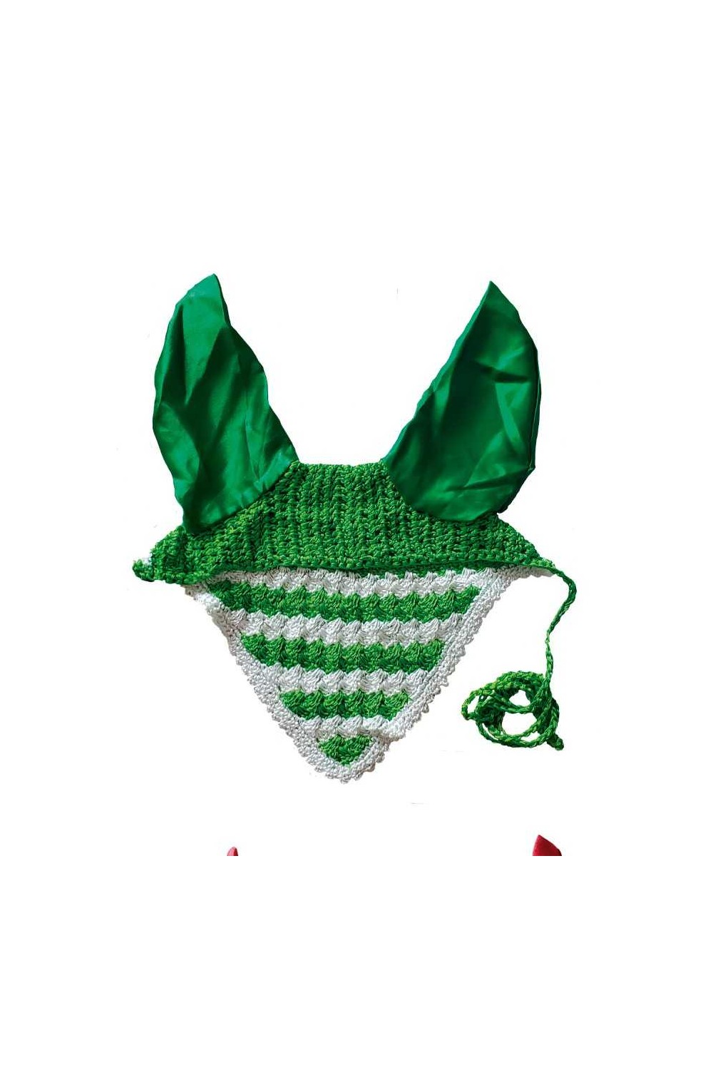 MOSQUERO DE GANCHILLO CON CUBREOREJAS EN RASO